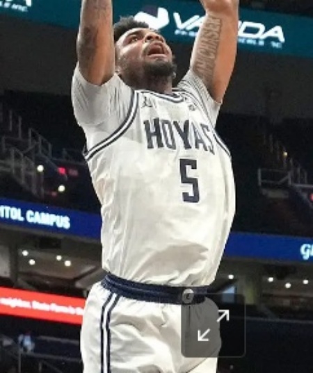  Georgetown Hoyas #5 KJ Lewis White College Basketball Game Jersey 