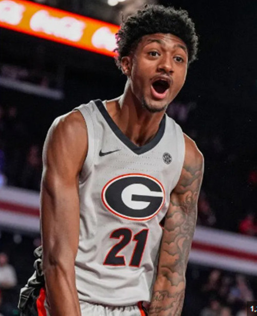  Georgia Bulldogs #21 Jake Wilkins 2025 Gray College Basketball Game Jersey 