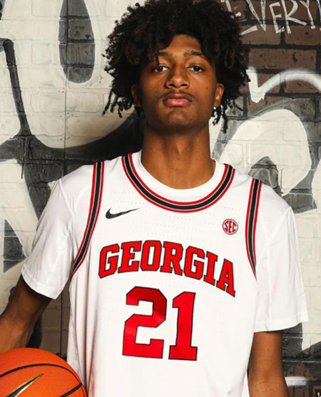  Georgia Bulldogs #21 Jake Wilkins White Retro College Basketball Game Jersey 