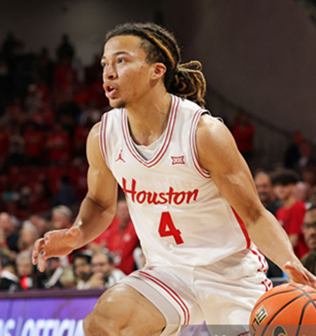  Houston Cougars #4 Kingston Flemings 2025 White Houston Basketball Game Jersey 