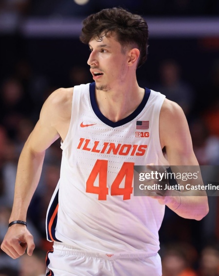  Illinois Fighting Illini #44 Zvonimir Ivisic 2025 Home White Basketball Game Jersey 