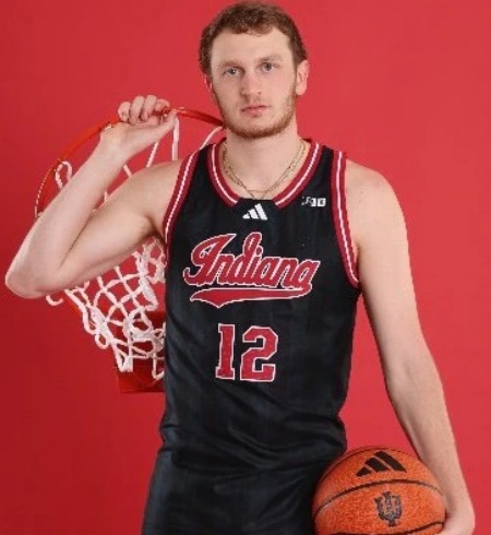  Indiana Hoosiers #12 Tucker DeVries Adidas Black College Basketball Game Jersey 