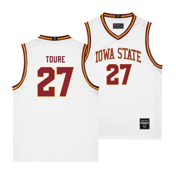  Iowa State Cyclones #27 Killyan Toure Nike 2025 White Iowa State College Basketball Jersey 