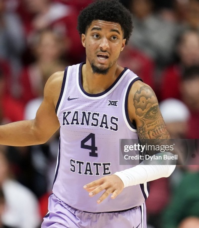  Kansas State Wildcats #4 PJ Haggerty Purple College Basketball Game Jersey 