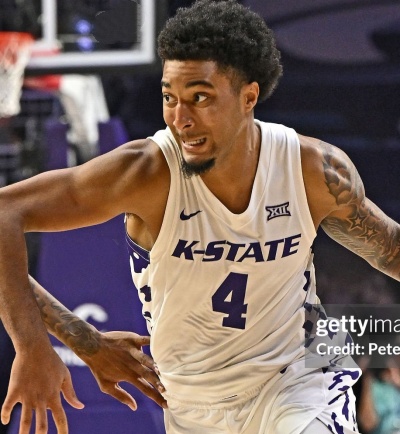  Kansas State Wildcats #4 PJ Haggerty White K-STATE College Basketball Game Jersey 