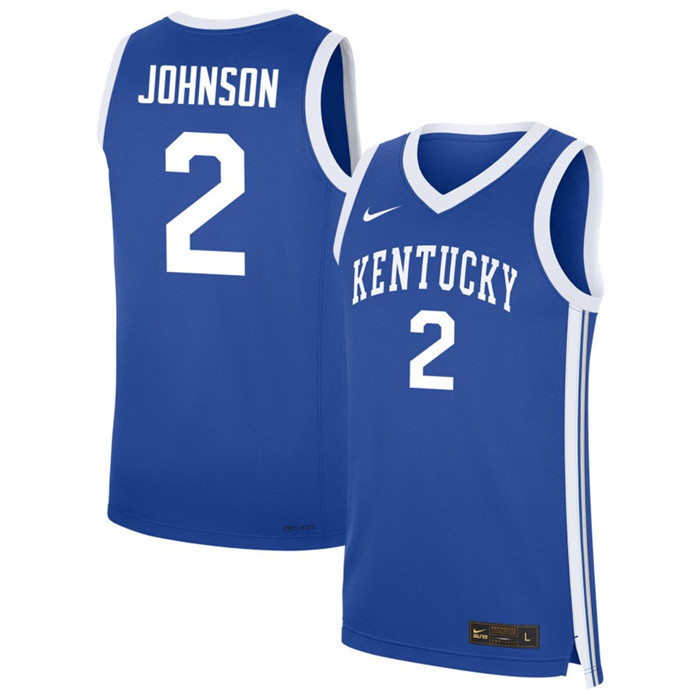  Kentucky Wildcats #2 Jasper Johnson Royal College Basketball Game Jersey 