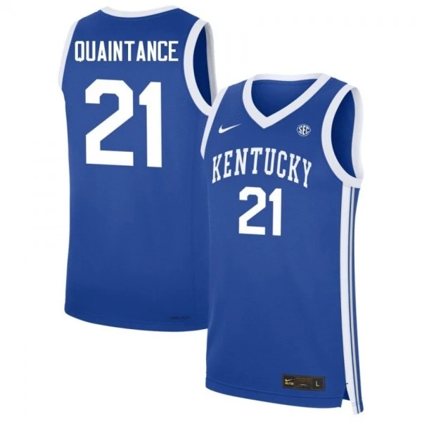  Kentucky Wildcats #21 Jayden Quaintance Royal College Basketball Game Jersey 
