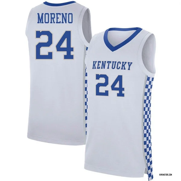  Kentucky Wildcats #24 Malachi Moreno White with pattern Basketball Limited Jersey 