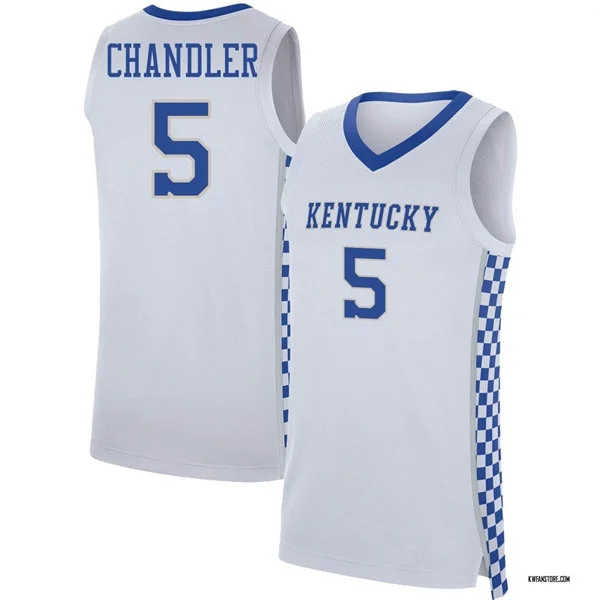  Kentucky Wildcats #5 Collin Chandler White with pattern Basketball Limited Jersey 