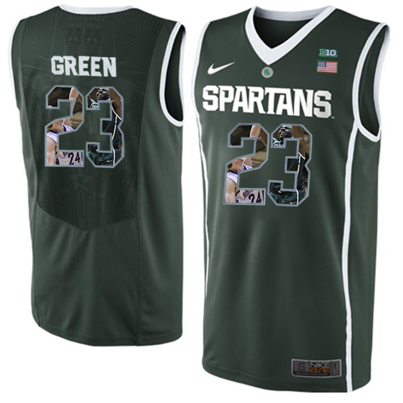  Male Michigan State Spartans Draymond Green Dark Green Big 12 Jersey