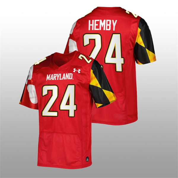  Maryland Terrapins Roman Hemby College Football Red Jersey Replica Men's Jersey Roman Hemby Maryland Terrapins College Football Replica Jersey Red