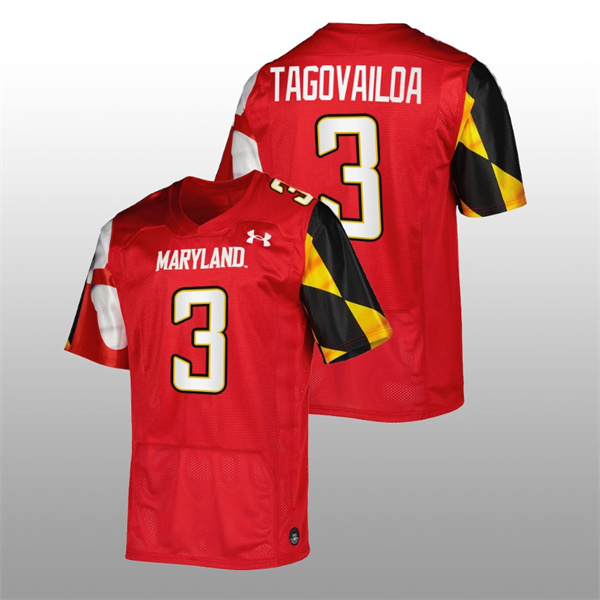  Maryland Terrapins Taulia Tagovailoa College Football Red Jersey Replica Men's Jersey Taulia Tagovailoa Maryland Terrapins College Football Replica Jersey Red