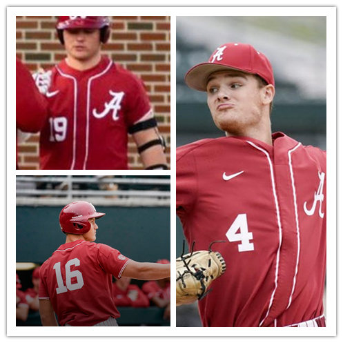  Men's Alabama Crimson Tide Custom Nike Crimson Team Logo College Baseball Jersey 