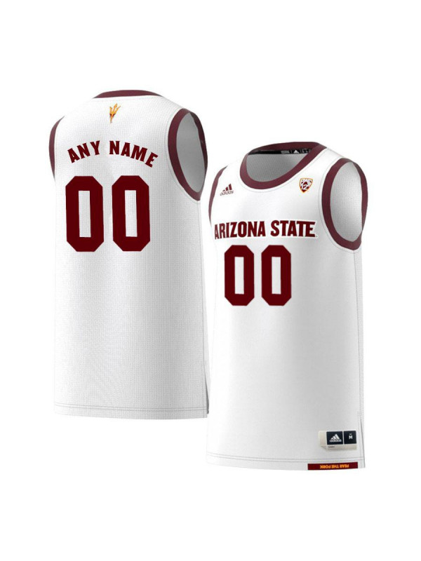 Men's Arizona State Sun Devils Custom Adidas 2018 White Alumni College Basketball Jersey 