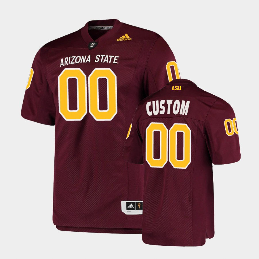  Men's Arizona State Sun Devils Custom Adidas Maroon Arizona State 2015 Football Jersey 