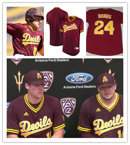  Men's Arizona State Sun Devils Custom Adidas Maroon Devils Pullover Baseball Jersey 