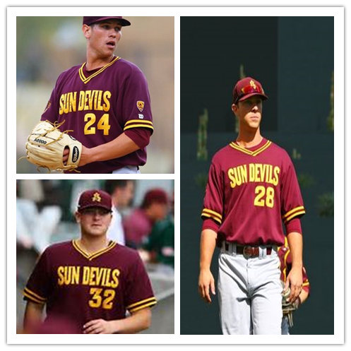  Men's Arizona State Sun Devils Custom Adidas Maroon Sun Devils Pullover Baseball Jersey 