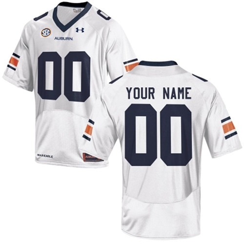  Men's Auburn Tigers White Custom Under Armour College Football Jersey 