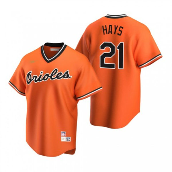  Men's Baltimore Orioles #21 Austin Hays Nike Orange Pullover Cooperstown Collection Jersey 