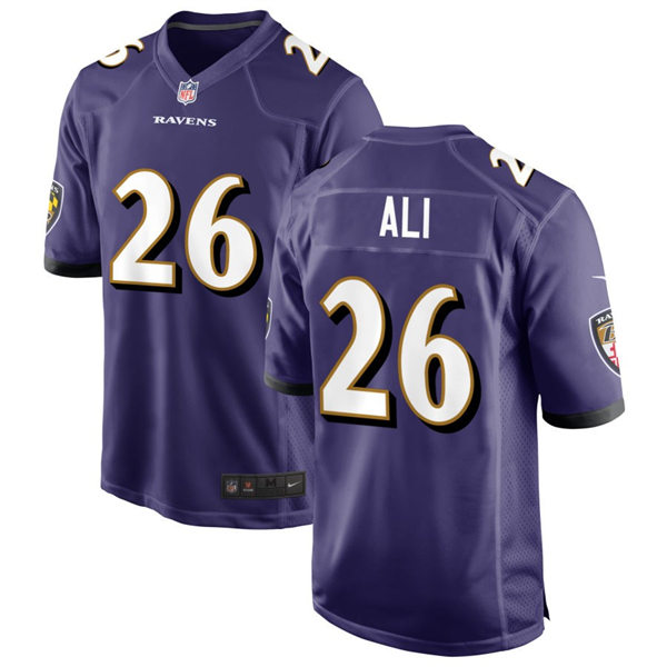  Men's Baltimore Ravens #26 Rasheen Ali Nike Purple Vapor Limited Player Jersey 