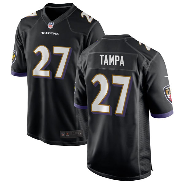  Men's Baltimore Ravens #27 T. J. Tampa Nike Black Alternate Vapor Limited Player Jersey 