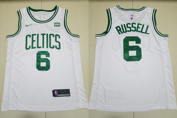  Men's Boston Celtics #6 Bill Russell Kelly Green Nike White Association Edition Swingman Jersey 