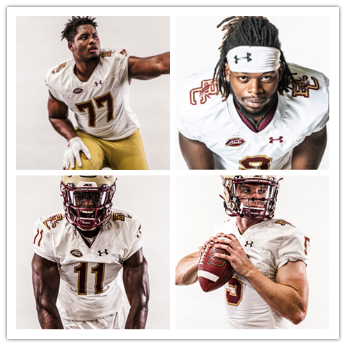  Men's Boston College Eagles Custom Under Armour Retro 1984 THROWBACK ROAD Football Jersey 