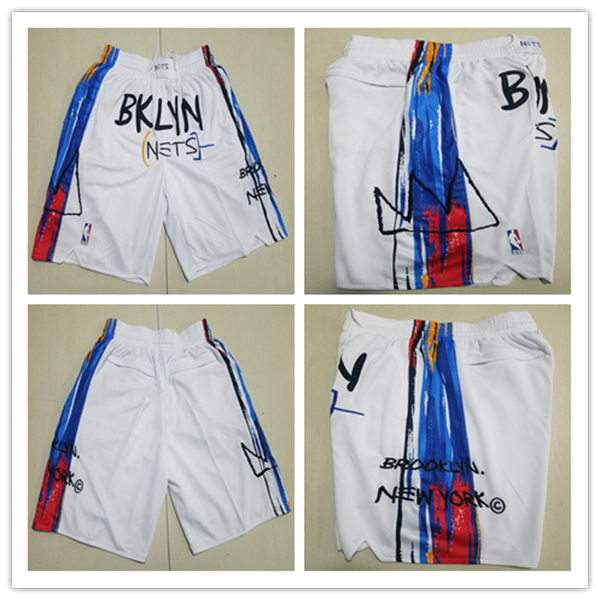 Men's Brooklyn Nets White 2022-23 City Edition Justdon Pockets Shorts 