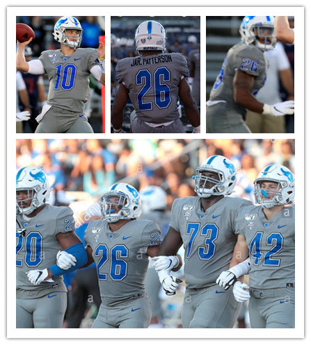  Men's Buffalo Bulls Custom Nike 2018 Grey College football Game Jersey 