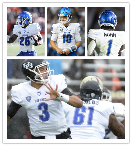  Men's Buffalo Bulls Custom Nike 2018 White College football Game Jersey 