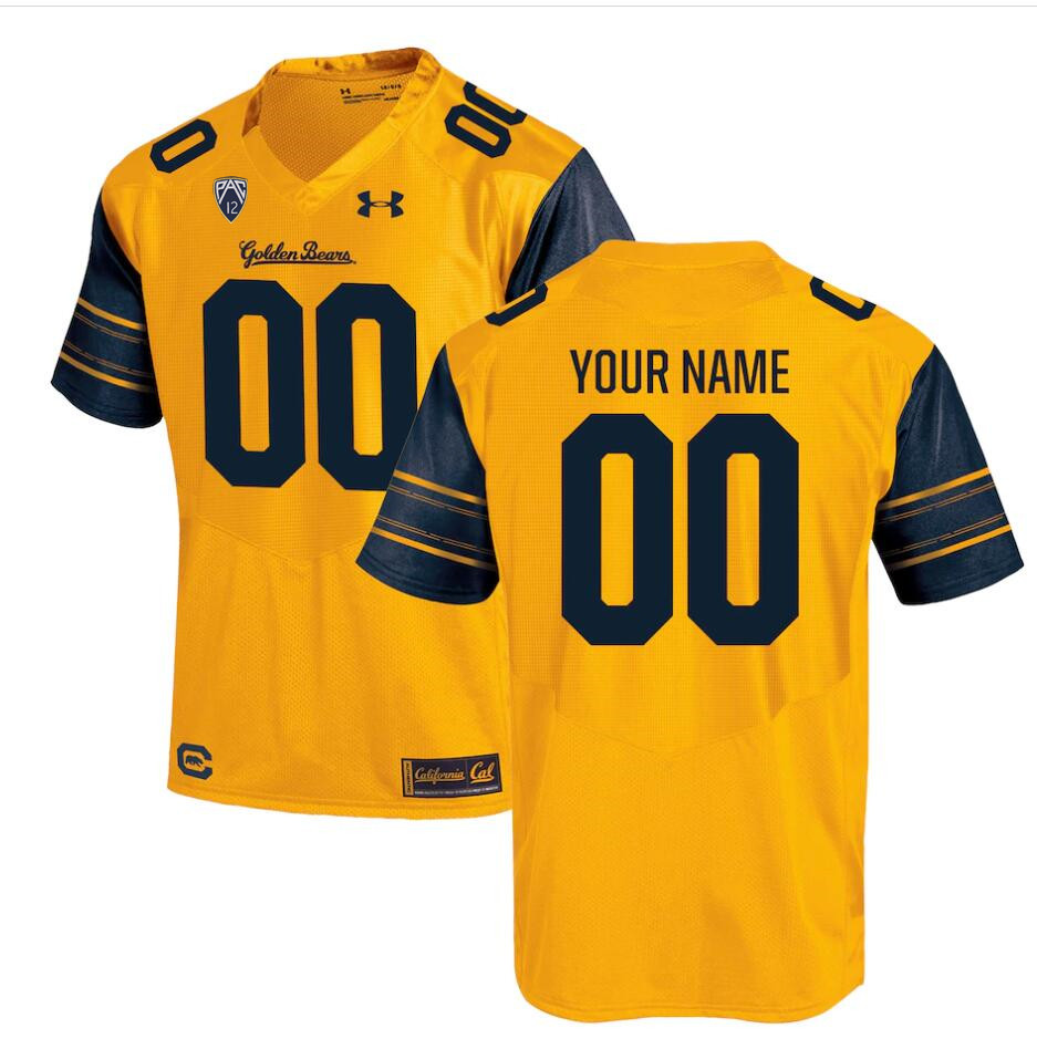  Men's Cal Bears Custom Under Armour Gold Alternate Football Jersey 