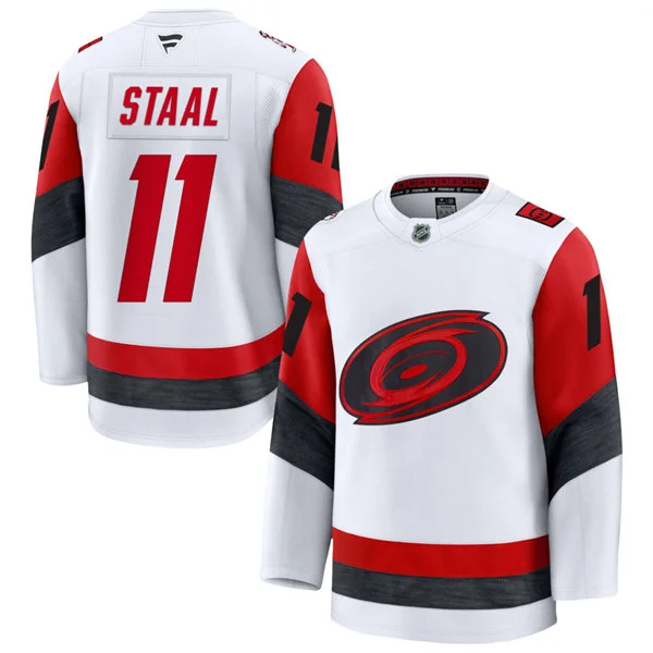  Men's Carolina Hurricanes #11 Jordan Staal Fanatics 2025 White Away Premium Jersey 