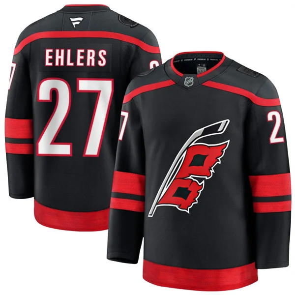  Men's Carolina Hurricanes #27 Nikolaj Ehlers Fanatics Black Home Premium Jersey 