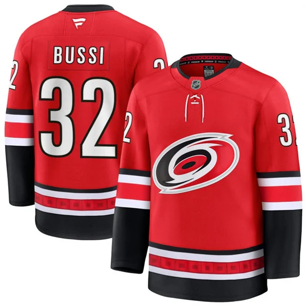  Men's Carolina Hurricanes #32 Brandon Bussi Fanatics Alternate Red Premium Jersey 