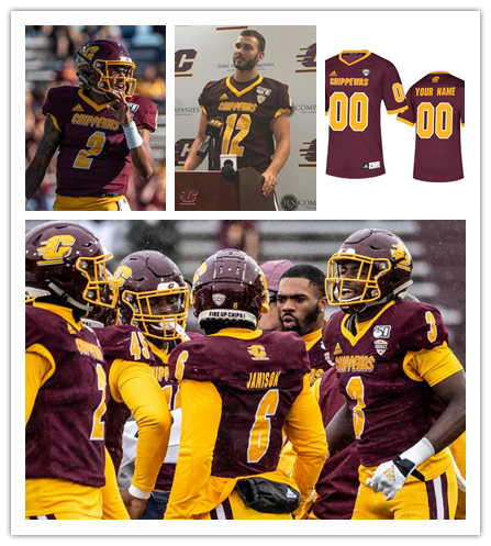  Men's Central Michigan Chippewas Adidas 2018 Maroon College Football Jersey 