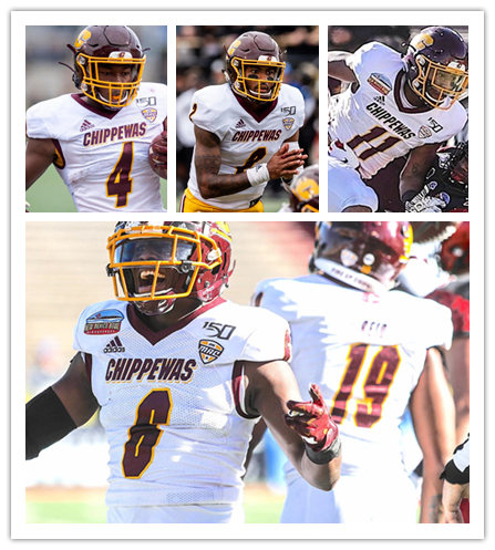  Men's Central Michigan Chippewas Adidas 2018 White College Football Jersey 