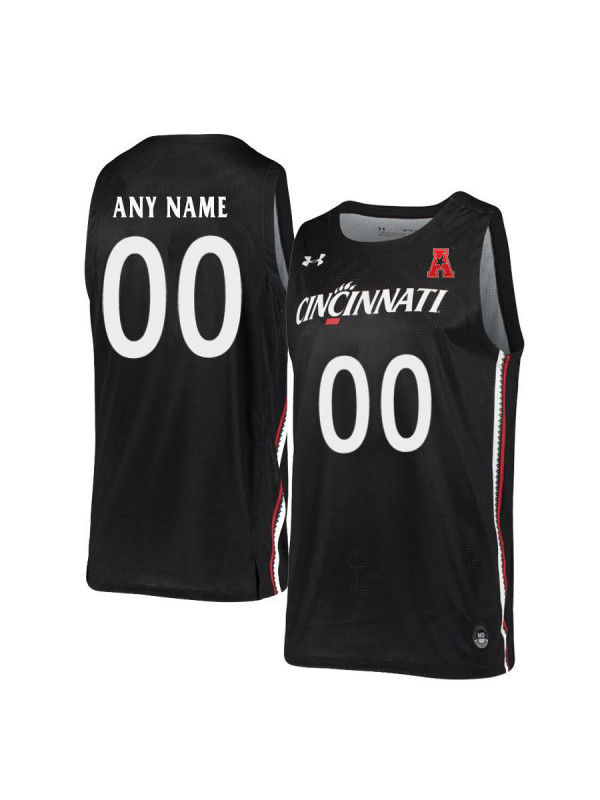  Men's Cincinnati Bearcats Custom Black Stitched College Basketball Jersey 