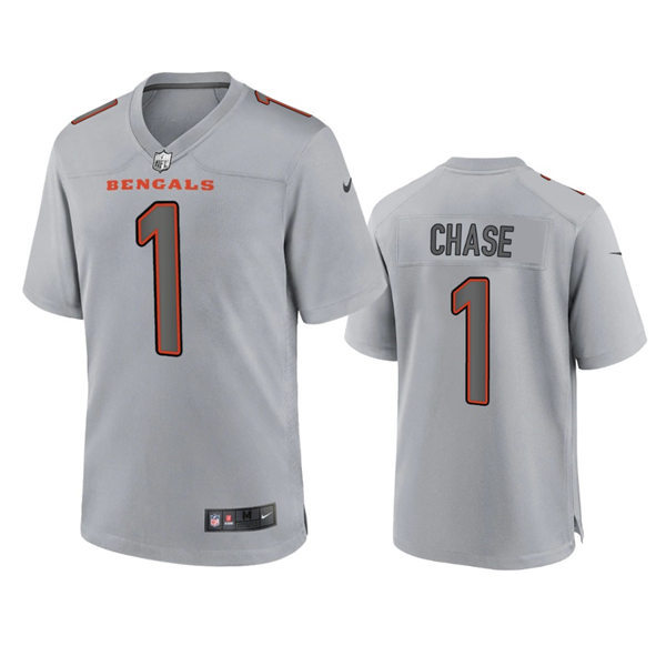  Men's Cincinnati Bengals #1 Ja'Marr Chase Nike Atmosphere Fashion Game Jersey -Gray 
