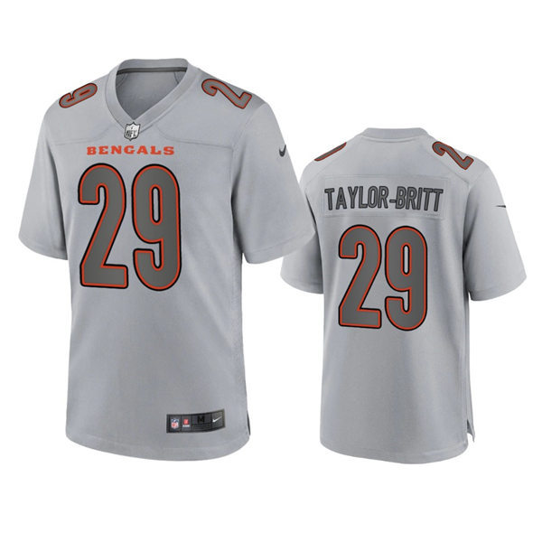  Men's Cincinnati Bengals #29 Cam Taylor-Britt Nike Atmosphere Fashion Game Jersey - Gray 