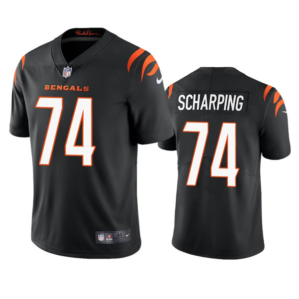  Men's Cincinnati Bengals #74 Max Scharping Black Team Color Vapor Limited Player Jersey 