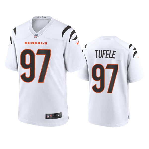  Men's Cincinnati Bengals #97 Jay Tufele Nike White Vapor Limited Player Jersey 