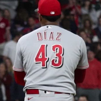  Men's Cincinnati Reds #43 Alexis Diaz Nike Road Gray FlexBase Player Jersey 