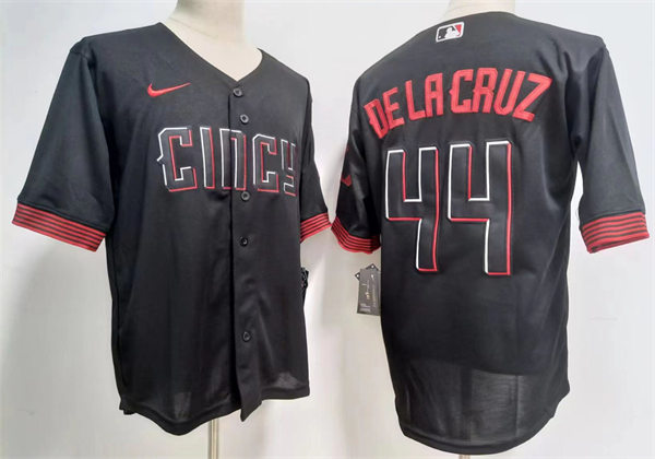  Men's Cincinnati Reds #44 Elly De La Cruz Nike Black 2023 City Connect Jersey 