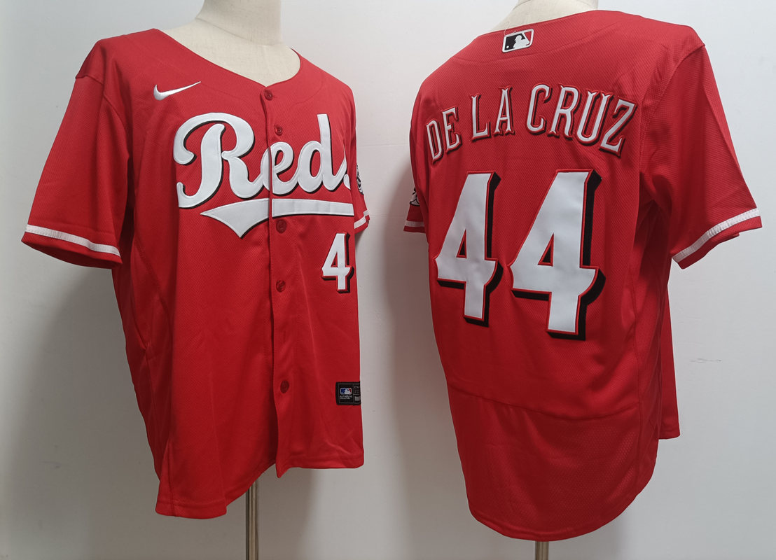  Men's Cincinnati Reds #44 Elly De La Cruz Scarlet Alternate Reds FlexBase Player Jersey 