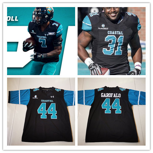  Men's Coastal Carolina Chanticleers Custom Black Under Armour NCAA College Football Jersey 