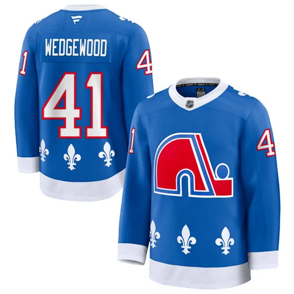  Men's Colorado Avalanche #41 Scott Wedgewood Fanatics Blue Heritage Premium Jersey 