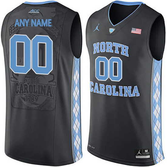  Men's Customized North Carolina Tar Heels Personalized College Basketball Jersey - Black 