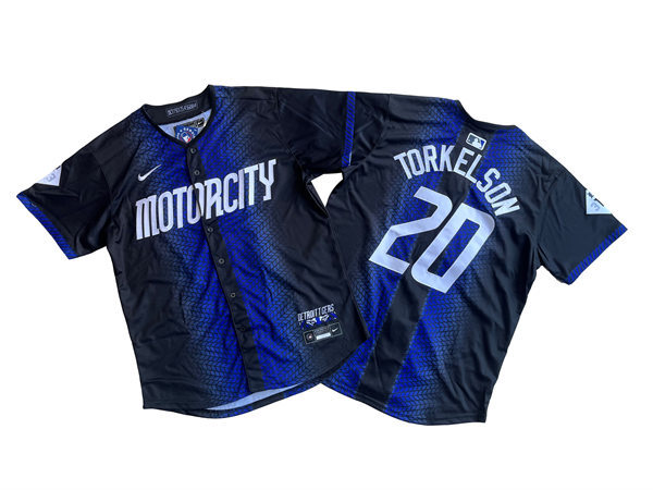  Men's Detroit Tigers #20 Spencer Torkelson Nike Navy 2024 City Connect Limited Jersey 