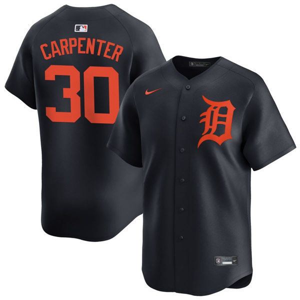  Men's Detroit Tigers #30  Kerry Carpenter Nike Navy Orange Limited Player Jersey 