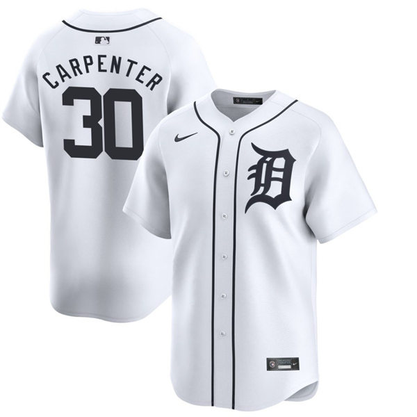  Men's Detroit Tigers #30  Kerry Carpenter Nike White Home Limited Player Jersey 